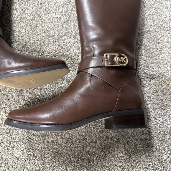 Michael Kors Bryce Brown Size 8M Black Riding Tall Boots Floor sample NWB - Picture 3 of 14